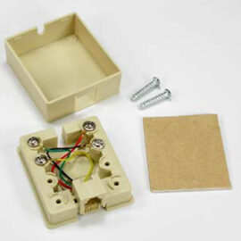 Surface Mount Box, RJ11/12, 6P6C, Single, Beige