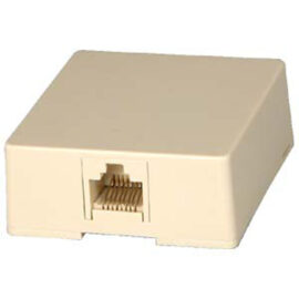 Surface Mount Box, RJ45, 8P8C, Single, Beige, Telephone Use Only