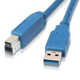 Cable, USB 3.0, A Male to B Male, Blue, 10'
