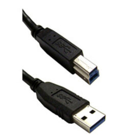 Cable, USB 3.0, A Male to B Male, Black, 10'