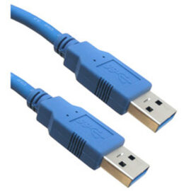 Cable, USB 3.0, A M/M, Blue, 10'