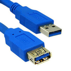Cable, USB 3.0, A M/F, Blue, 10'