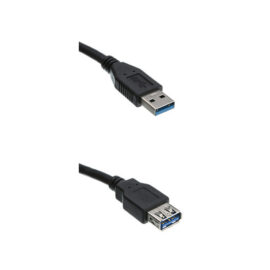 Cable, USB 3.0, A M/F, Black, 10'