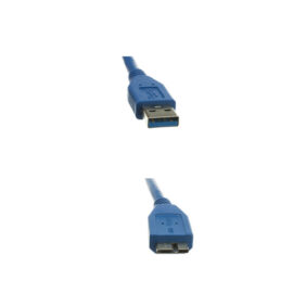 Cable, USB 3.0, A Male/Micro-B Male, Blue, 10'
