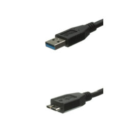 Cable, USB 3.0, A Male/Micro-B Male, Black, 10'