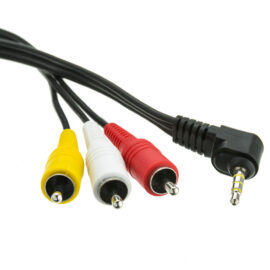 Cable, Right Angle 3.5mm Male to 3-RCA, 3'