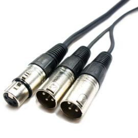 Cable, (1) XLR Female to (2) XLR Male, 1  Meter