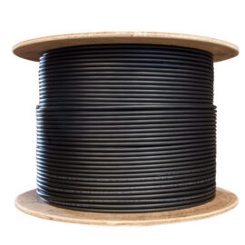 Cable, Bulk, CAT5E, Shielded (STP), Solid, 24 AWG, PVC, Black, 1000'