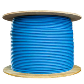 Cable, Bulk, CAT5E, Shielded (STP), Solid, 24 AWG, Plenum (CMP), Blue, 1000'