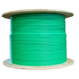 Cable, Bulk, CAT5E, Shielded (STP), Solid, 24 AWG, PVC, Green, 1000'