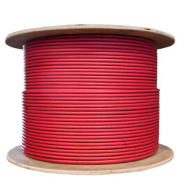 Cable, Bulk, CAT5E, Shielded (STP), Solid, 24 AWG, PVC, Red, 1000'