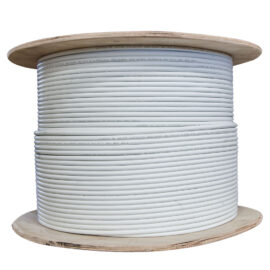 Cable, Bulk, CAT5E, Shielded (STP), Solid, 24 AWG, PVC, White, 1000'