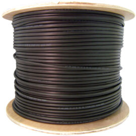 Cable, Bulk, Cat6, 550MHz, Shielded (STP), Solid, Direct Burial / Outdoor (UV) Rated, Waterblock, Black, 1000'