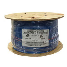 Cable, Bulk, CAT6A, 10G, UTP, Solid, 23 AWG, Plenum (CMP), Blue, 1000'