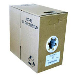RG6, 60% Dual Shield, 18AWG, 3.0GHz, Solid, Bare Copper, PVC (CMR), White, 1000'