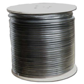 RG11, 60% Dual Shield, 14AWG, 3.0GHz, Solid, CCS, PVC (CMR), Black, 1000'