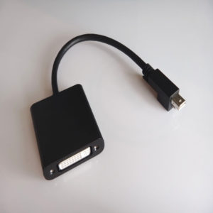 Custom locking mini-Displayport to DVI adapter