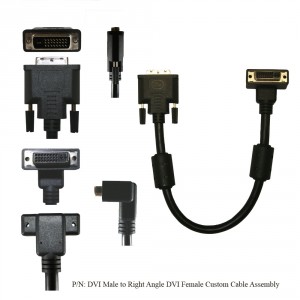 DVI Male to Right Angle DVI Female Custom Cable Assembly