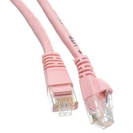 Cable, Cat6, w/Molded Boots, Pink, 5'