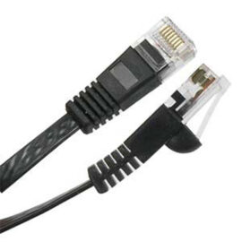 Cable, Cat6, Flat, w/Molded Boots, Black, 45'