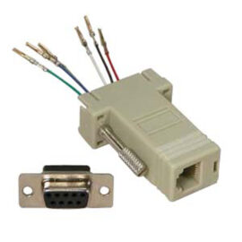 Adapter, DB9 Female/RJ12, Ivory