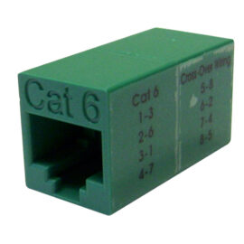 Coupler, RJ45, Cat6, Crossover, F/F, Green