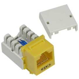 Keystone Jack, Cat6, 110 Style, Yellow