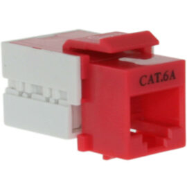 Keystone Jack, Cat6A, 110 Style, Red