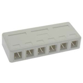 Surface Mount Box, Blank, 6-port, White