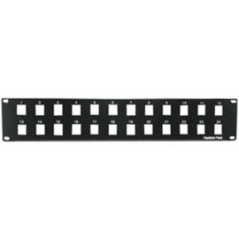 Patch Panel, 24-port Blank Keystone, 2U, 19"