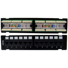 Patch Panel, Cat5E, 110 Type, 12-port, wall mount, 10"