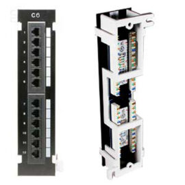 Patch Panel, Cat6, 12-port, Vertical, 10â€ (w/ plastic bracket)