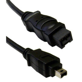 Cable, IEEE-1394, 9P/4P, Firewire, Black, 10'