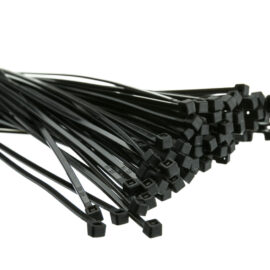 Cable Ties, 8", nylon, black, bag of 100 pcs