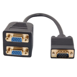 Cable, Splitter, SVGA 1 Male to 2 Female, Gold Connectors, 1'