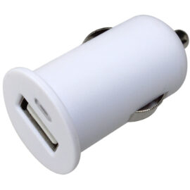 Car Charger, 1-port USB, 12-24 DC Power Input, 5VDC 2100mA Output, White