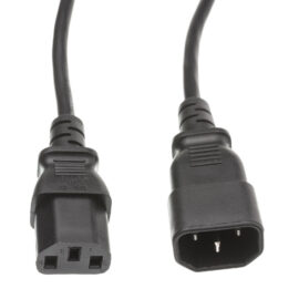 Power Cord, C13-C14 M/F, 14awg, 15Amp, 250V, Black, 6'