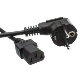 Power Cord, European to C13, VDE Approved, Black, 6'