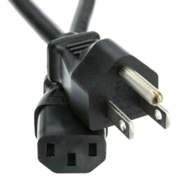 Power Cord, Japan (3-prong) to C13, PSE Certified, Black, 6'