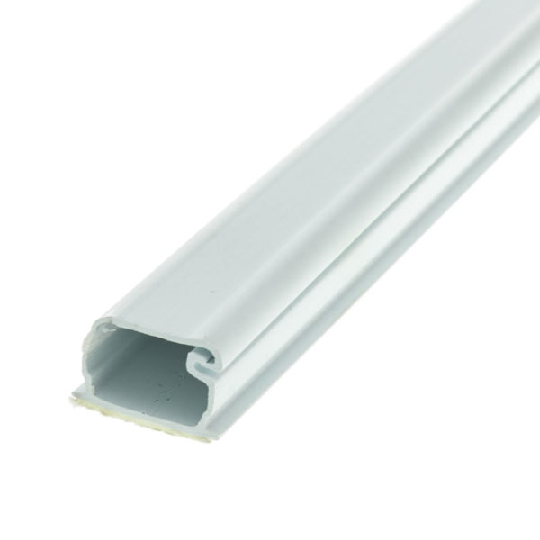 Cable raceway, 1-1/4W x 1/2H x 6'L, White - Compatible Cable Inc