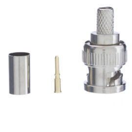 Connector, RG59, BNC, 3-piece crimp