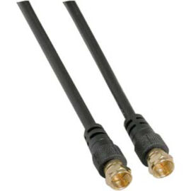 Cable, Coax, "F" Type, RG59/U Type, 75 ohm, 2.2GHz, Black, 1'
