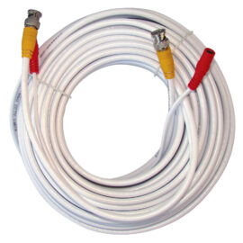 Cable, BNC Video plus power, White, 28AWG, 100'