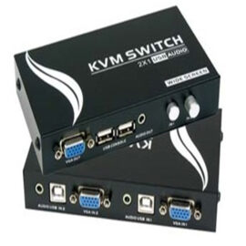 Switchbox, KVM, 2-Way, Manual, USB + 3.5mm Audio