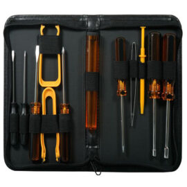 Tool Kit, Basic, 12-piece, w/Zipper case, Yellow handles