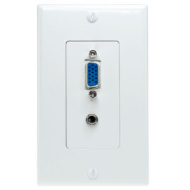 Wall Plate, VGA + 3.5mm audio, Stainless Steel