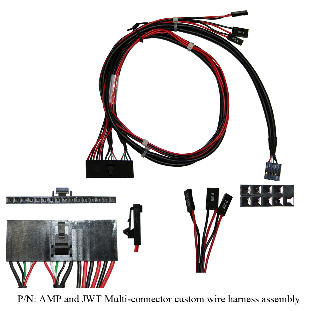 AMP and JWT Multi-connector custom wire harness assembly