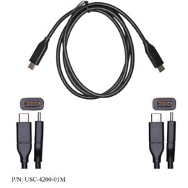 Cable, USB 3.1 G1, Type-C Male (Host) to Type-C Male, 5Gbps, 3A, Black, 1 Meter