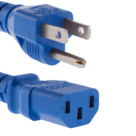 Power Cord, NEMA5/15P to C13, UL, Blue, 1'