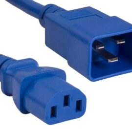 Power Cord, C13-C20, 14AWG, 15A, 250V, Blue, 3'